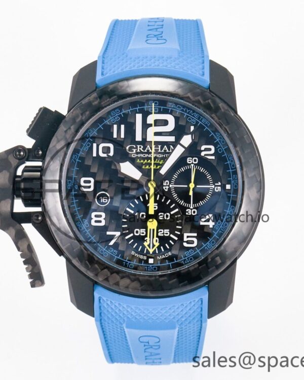 Chronofighter Superlight JKF reference-accurate on Blue Rubber Strap A7750 — custom-built watch