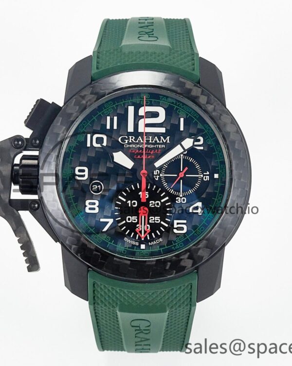 Chronofighter Superlight JKF reference-accurate on Green Rubber Strap A7750 — custom-built watch