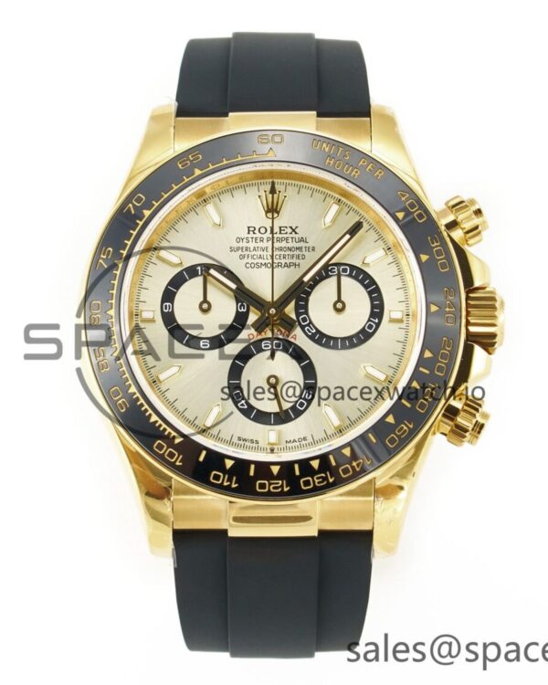 2023 Daytona 126518 Clean reference-accurate YG Dial on Oysterflex Strap SA4130 — custom-built watch