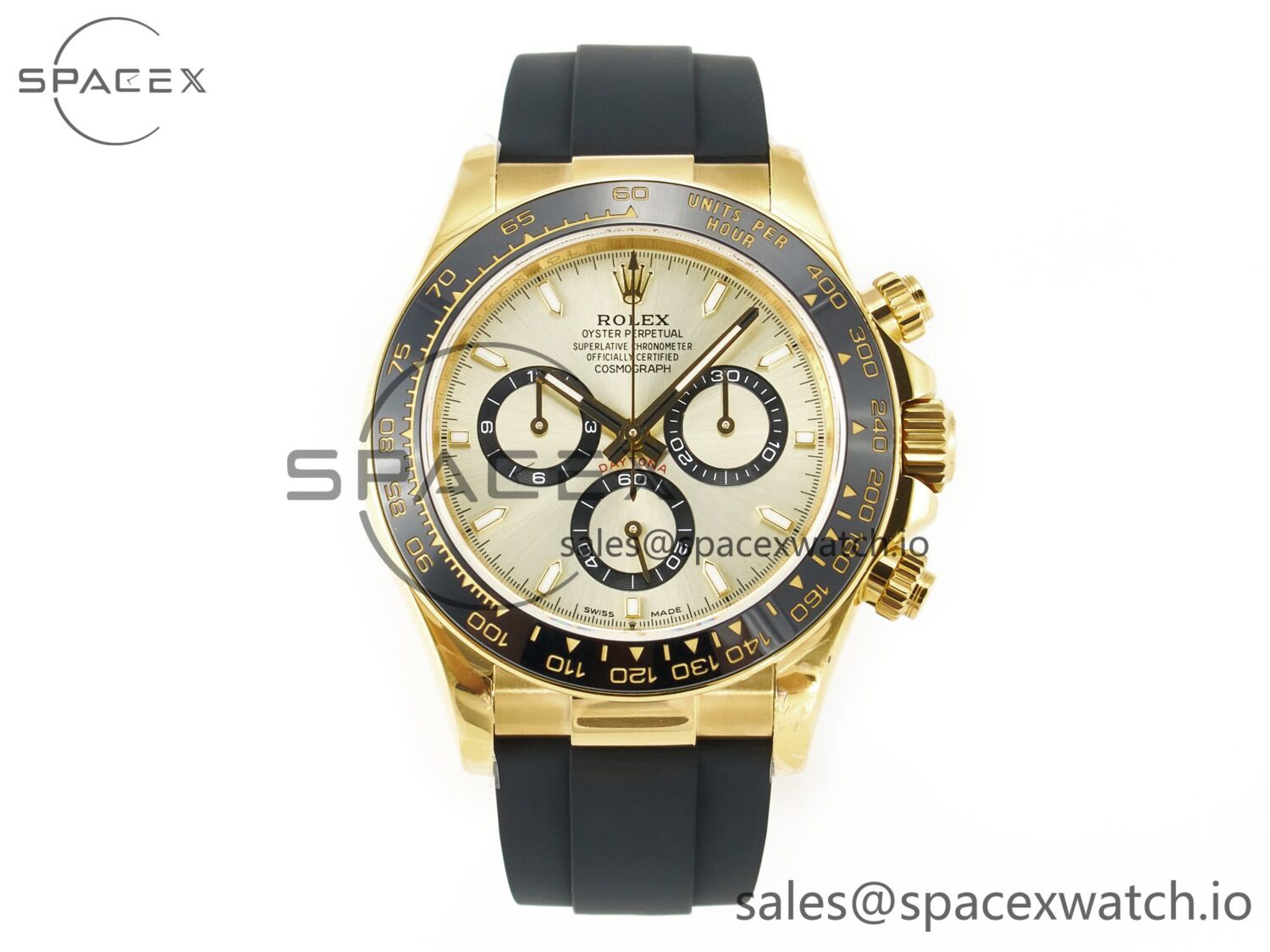 2023 Daytona 126518 Clean reference-accurate YG Dial on Oysterflex Strap SA4130 — custom-built watch