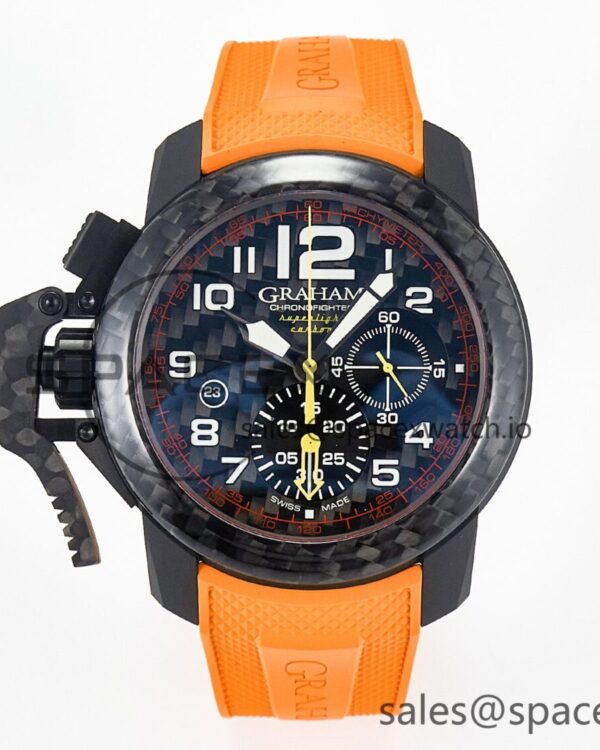 Chronofighter Superlight JKF reference-accurate on Orange Rubber Strap A7750 — custom-built watch