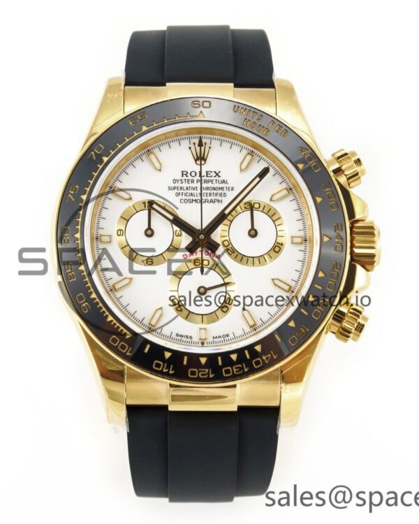 2023 Daytona 126518 Clean reference-accurate White Dial on Oysterflex Strap SA4130 — custom-built watch