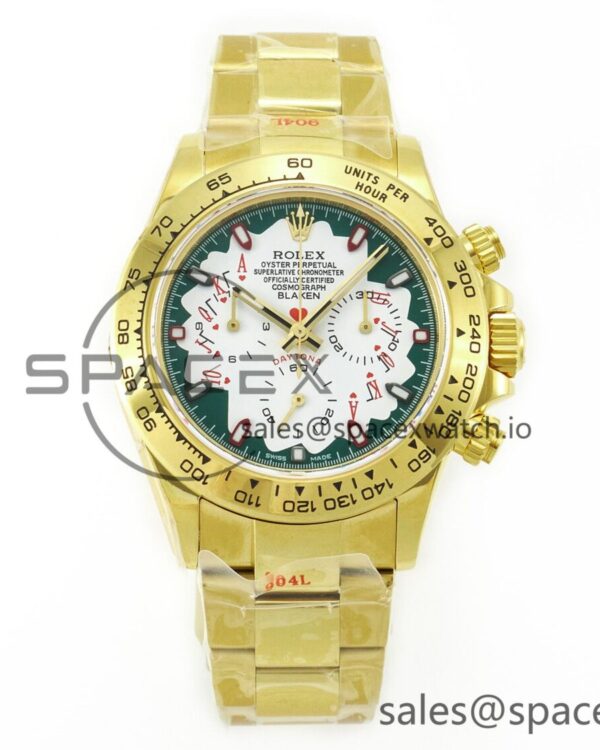 Daytona YG Noob Best Edition Green/White Dial on YG Oyster Bracelet SA4130 — custom-built watch
