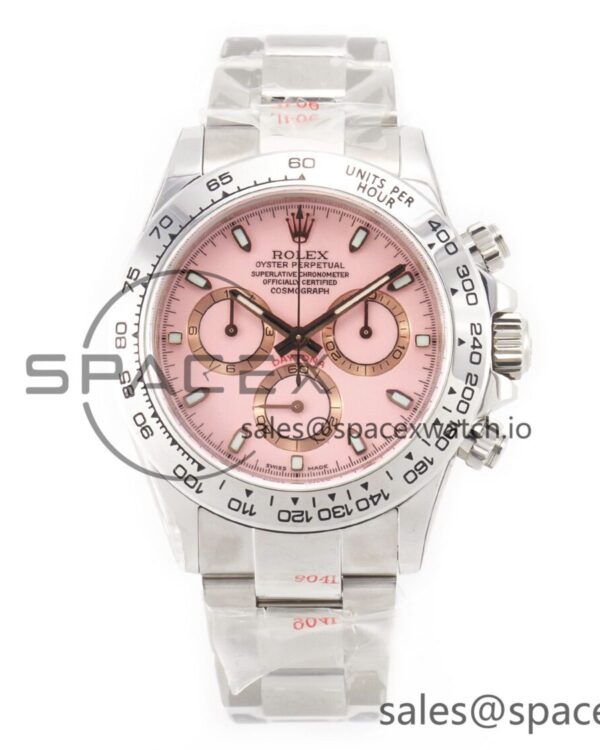 Daytona SS Bezel Noob Best Edition Pink Dial on SS Oyster Bracelet SA4130 — custom-built watch