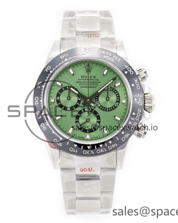 Daytona Black Ceramic Bezel Noob Best Edition Green Dial on SS Oyster Bracelet SA4130 — custom-built watch