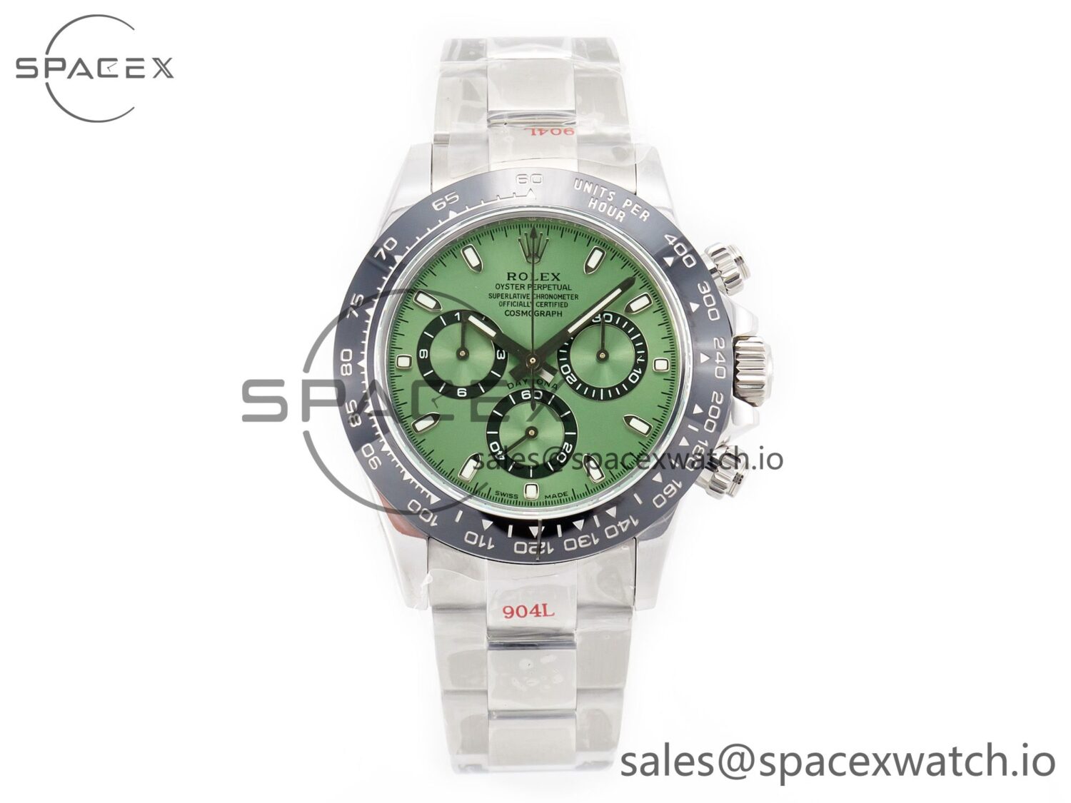 Daytona Black Ceramic Bezel Noob Best Edition Green Dial on SS Oyster Bracelet SA4130 — custom-built watch
