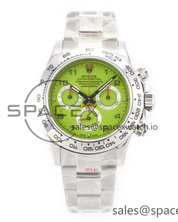 Daytona SS Bezel Noob Best Edition Green Dial Numbers Markers on SS Oyster Bracelet SA4130 — custom-built watch