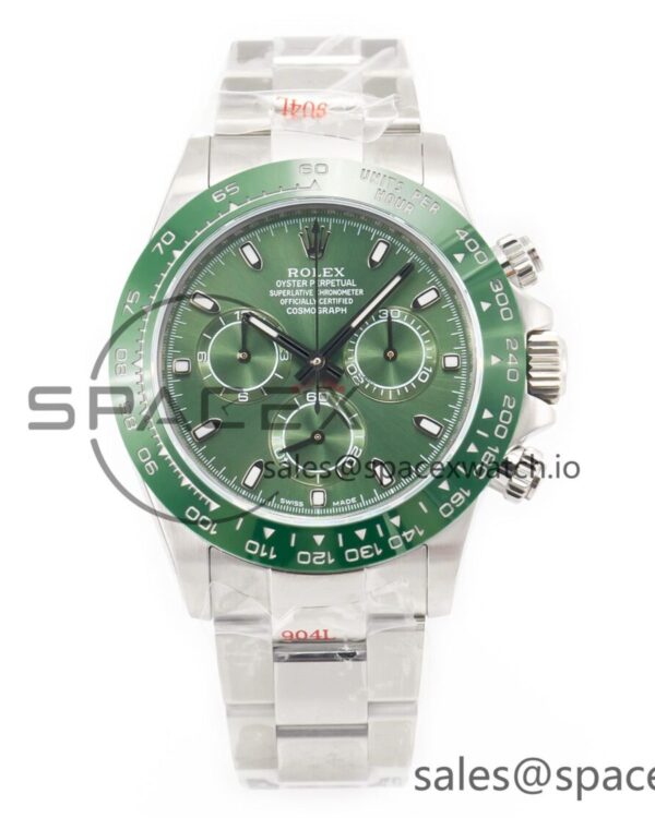 Daytona Green Ceramic Bezel Noob Best Edition Green Dial on SS Oyster Bracelet SA4130 — custom-built watch