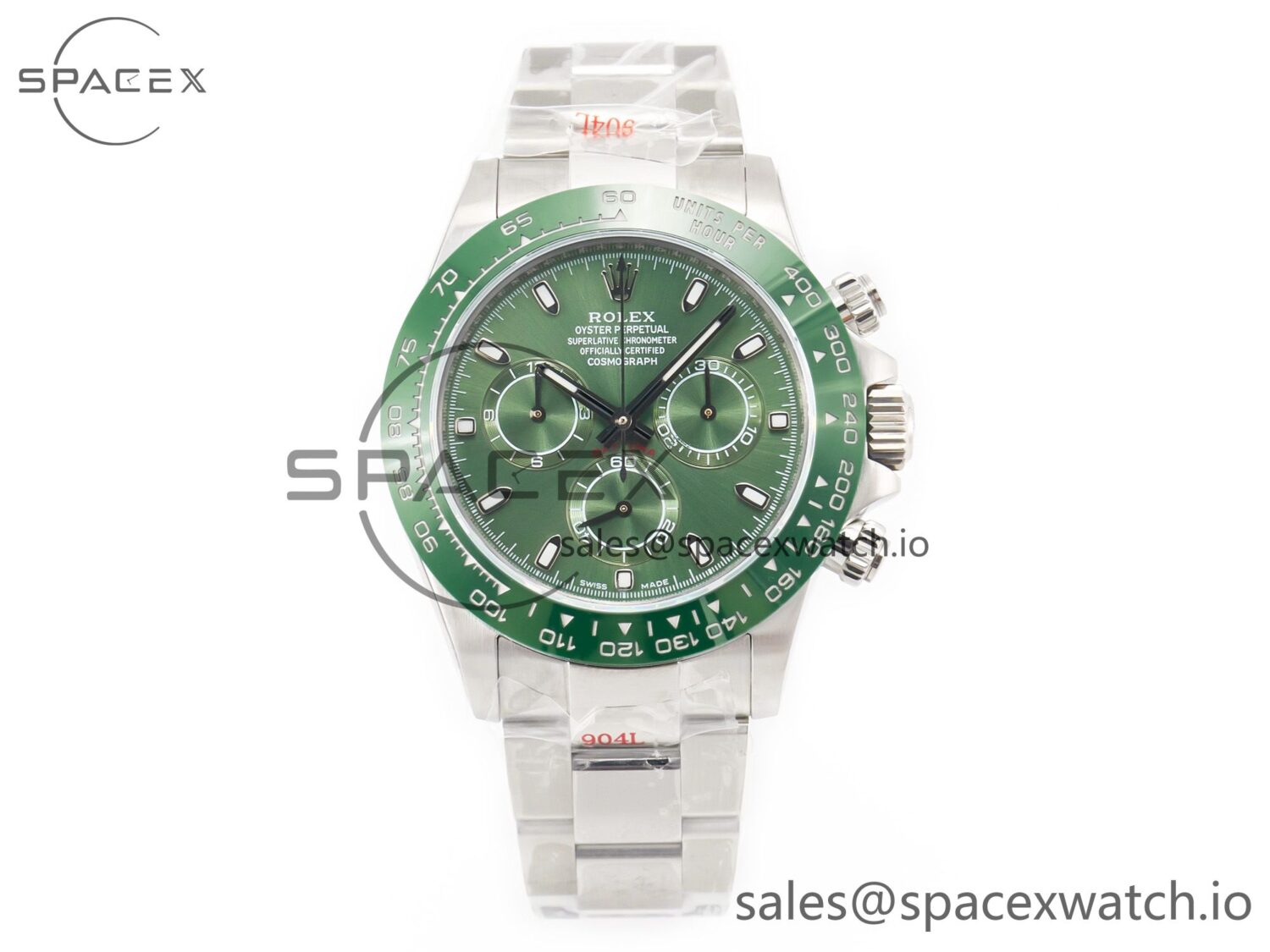 Daytona Green Ceramic Bezel Noob Best Edition Green Dial on SS Oyster Bracelet SA4130 — custom-built watch