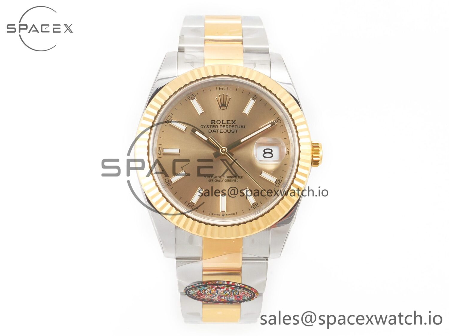 DateJust 41 126333 Clean Best Edition YG Dial Stick Markers on Oyster Bracelet VR3235 — custom-built watch