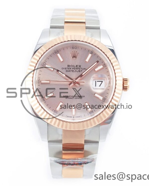 DateJust 41 126331 Clean Best Edition RG Dial Stick Markers on Oyster Bracelet VR3235 — custom-built watch