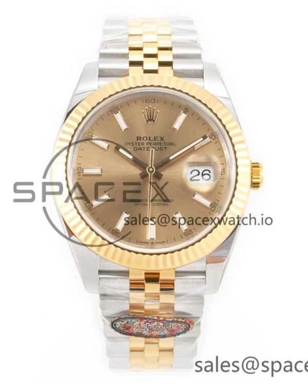 DateJust 41 126333 Clean Best Edition YG Gold Dial Stick Markers on Jubilee Bracelet VR3235 — custom-built watch