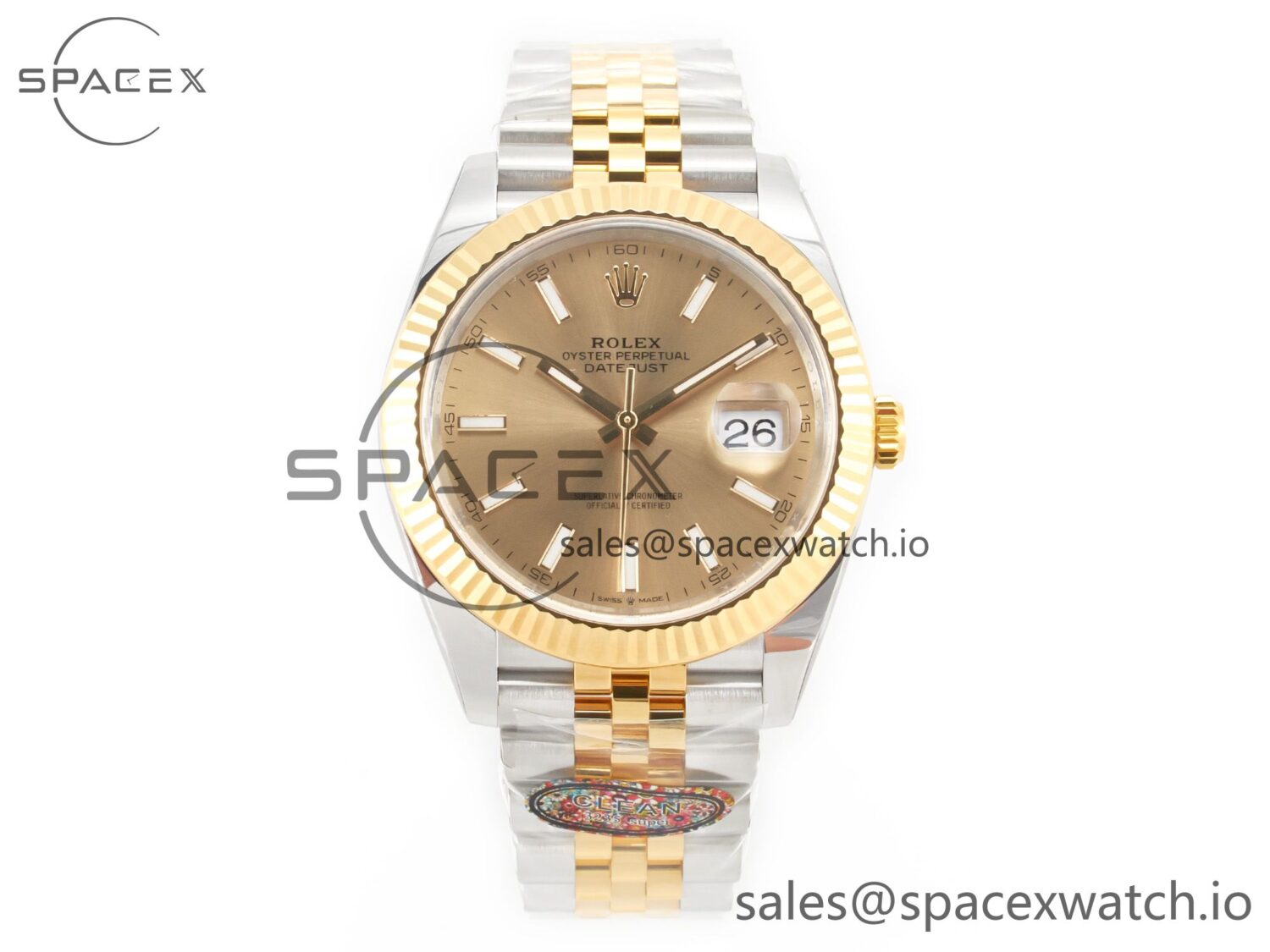 DateJust 41 126333 Clean Best Edition YG Gold Dial Stick Markers on Jubilee Bracelet VR3235 — custom-built watch