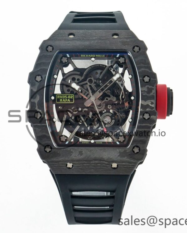 RM035 Carbon SONIC Best Edition Skeleton Dial on Black Rubber Strap build RMUL2 V2 — custom-built watch