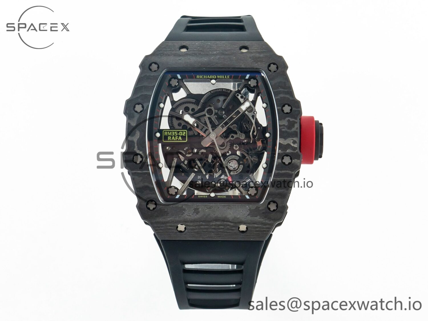 RM035 Carbon SONIC Best Edition Skeleton Dial on Black Rubber Strap build RMUL2 V2 — custom-built watch
