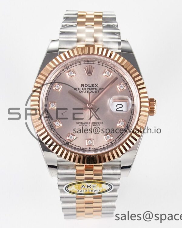 DateJust 41 126331 ARF reference-accurate 904L Steel RG Diamonds Dial on SS/RG Jubilee Bracelet SH3235（Gain Weight） — custom-built watch