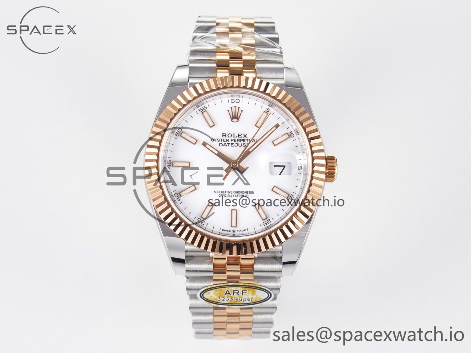 DateJust 41 126331 ARF reference-accurate 904L Steel White Dial on SS/RG Jubilee Bracelet SH3235(Gain Weight) — custom-built watch