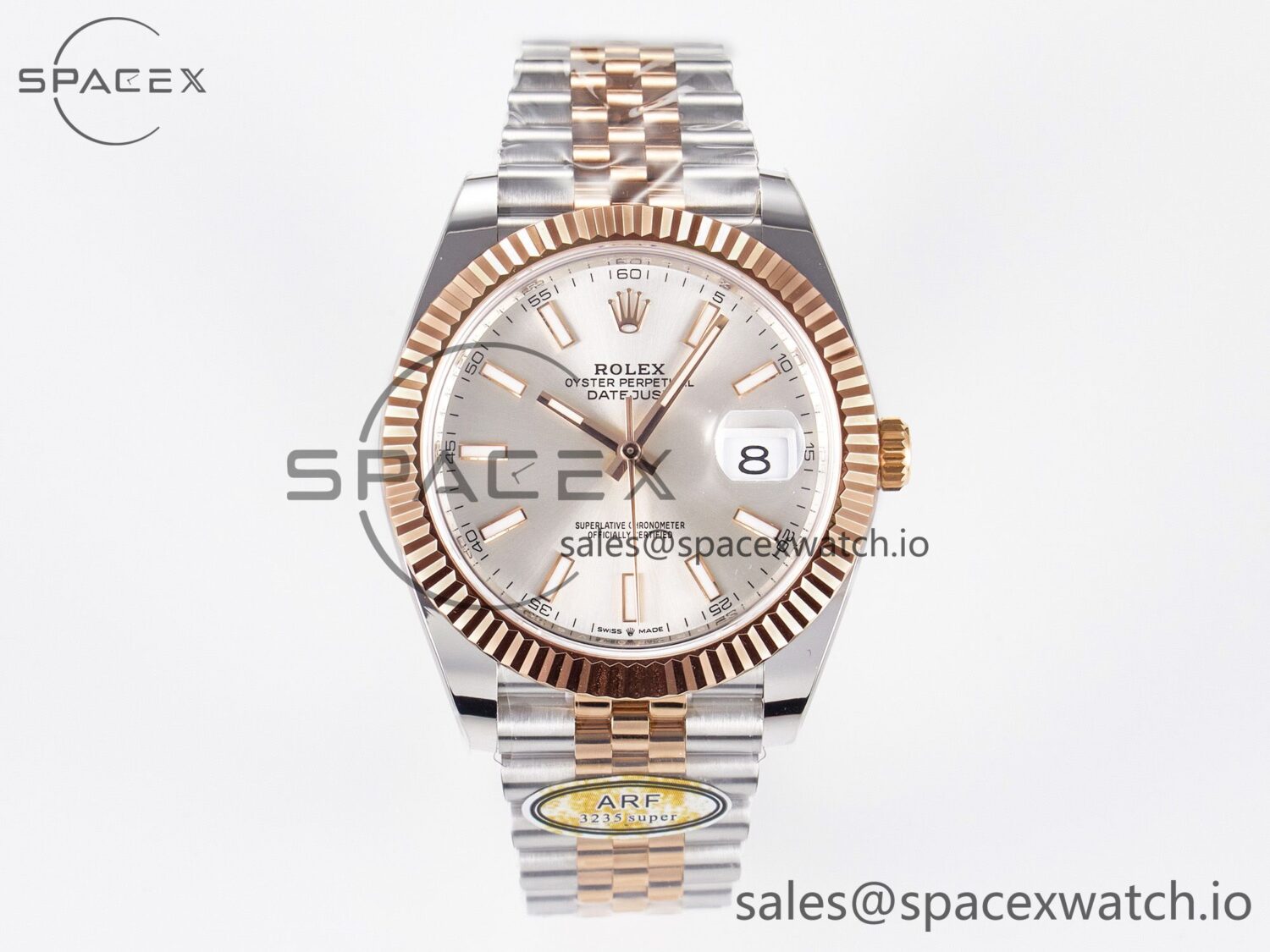 DateJust 41 126331 ARF reference-accurate 904L Steel Silver Dial on SS/RG Jubilee Bracelet SH3235(Gain Weight) — custom-built watch