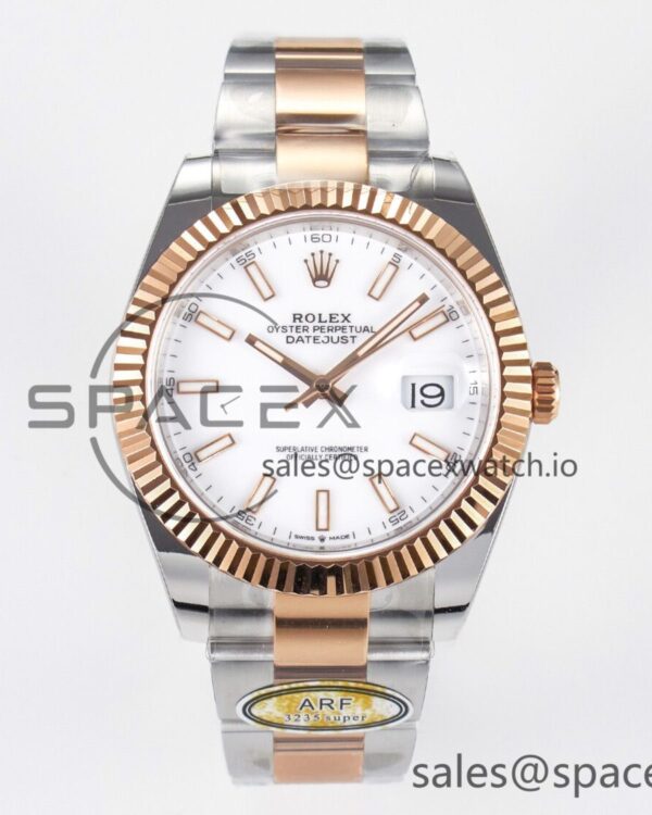 DateJust 41 126331 ARF reference-accurate 904L Steel White Dial on SS/RG Oyster Bracelet SH3235（Gain Weight） — custom-built watch