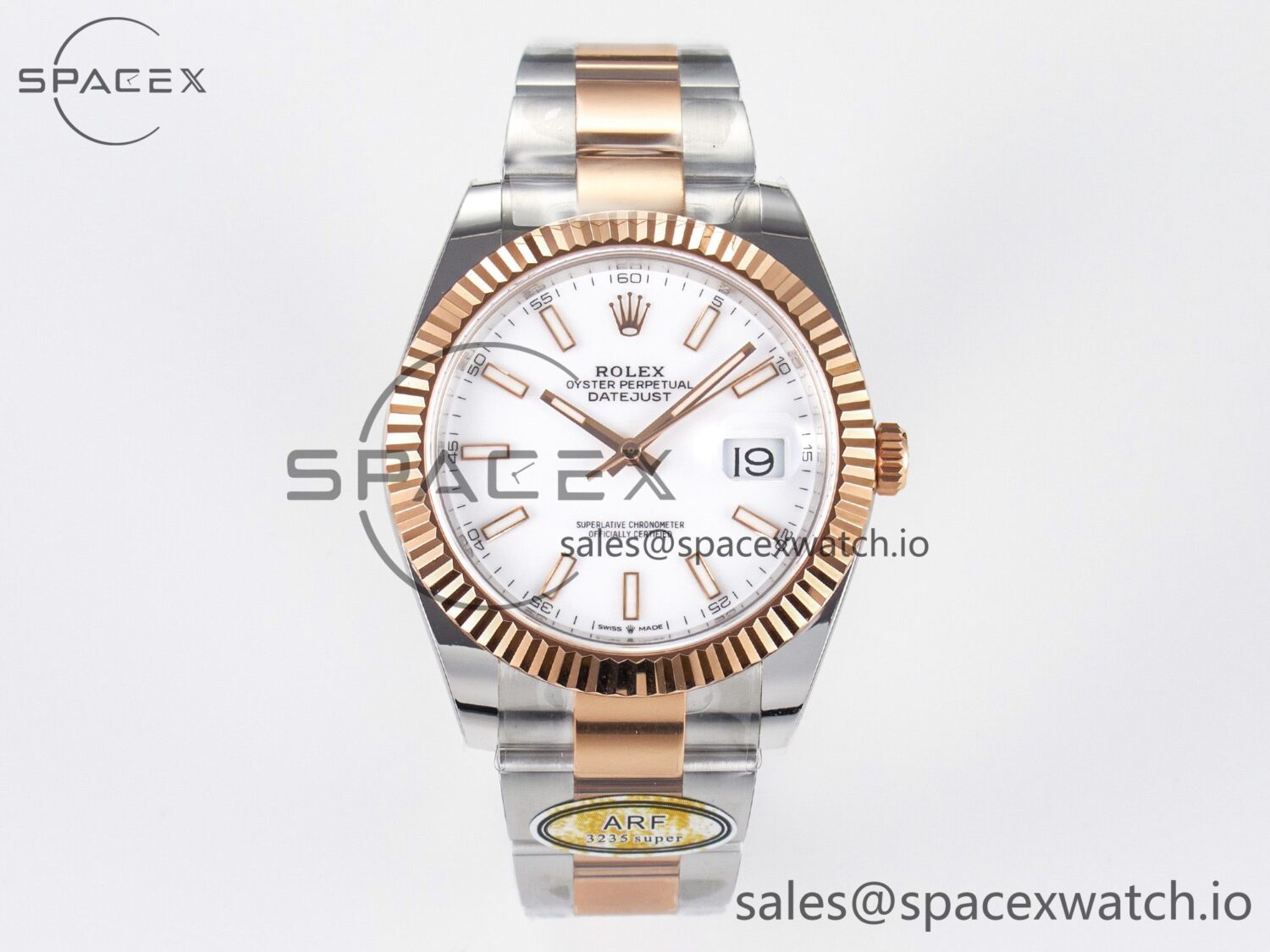 DateJust 41 126331 ARF reference-accurate 904L Steel White Dial on SS/RG Oyster Bracelet SH3235(Gain Weight) — custom-built watch