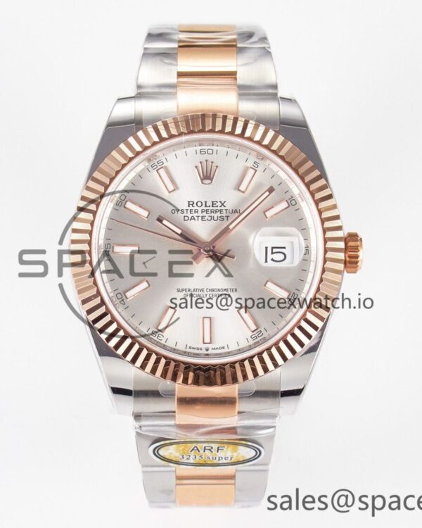 DateJust 41 126331 ARF reference-accurate 904L Steel Silver Dial on SS/RG Oyster Bracelet SH3235（Gain Weight） — custom-built watch
