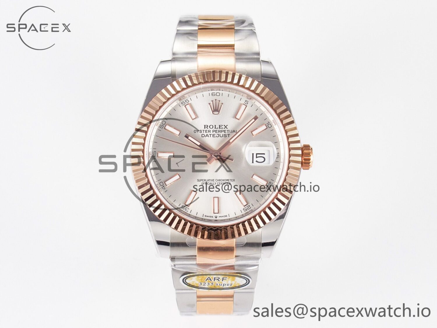 DateJust 41 126331 ARF reference-accurate 904L Steel Silver Dial on SS/RG Oyster Bracelet SH3235(Gain Weight) — custom-built watch