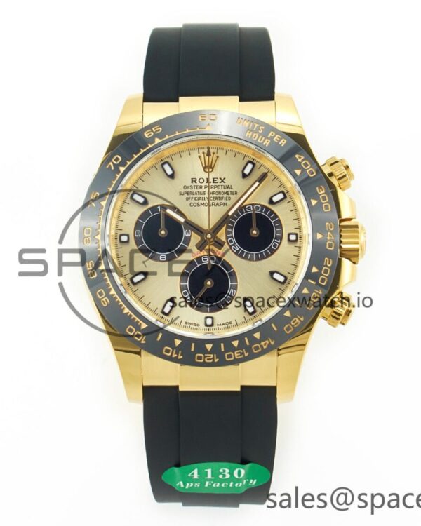 Daytona 116518 APS reference-accurate 904L SS Case YG Dial on Oysterflex Strap SH4130 (Gain Weight) — custom-built watch