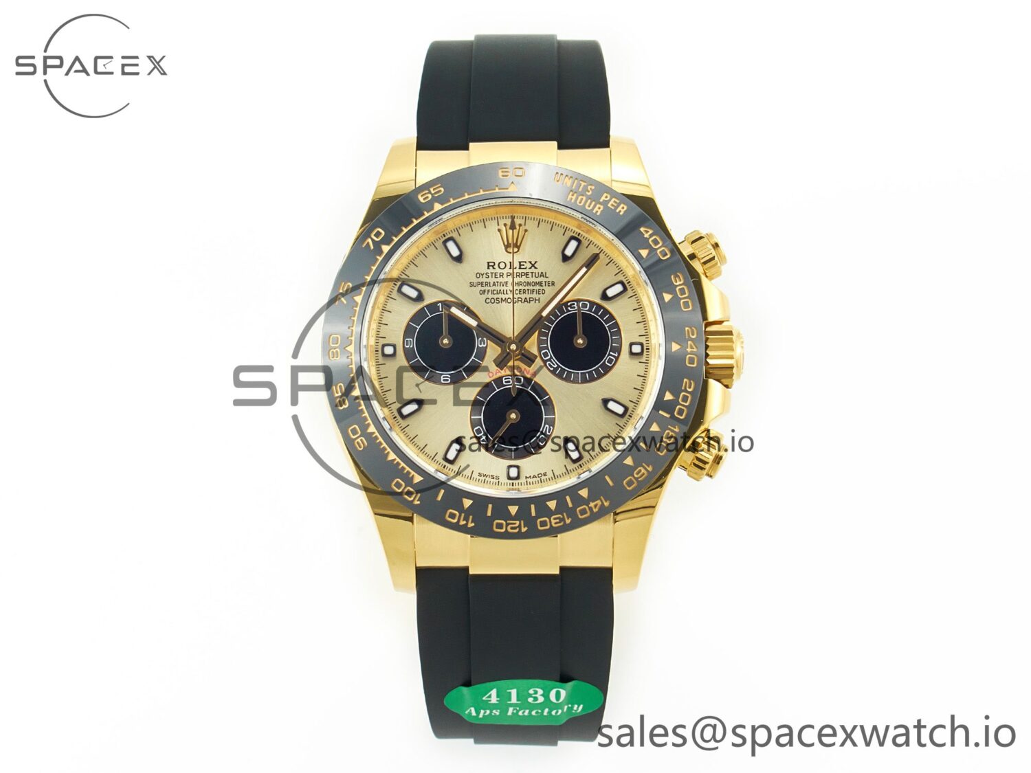 Daytona 116518 APS reference-accurate 904L SS Case YG Dial on Oysterflex Strap SH4130 (Gain Weight) — custom-built watch