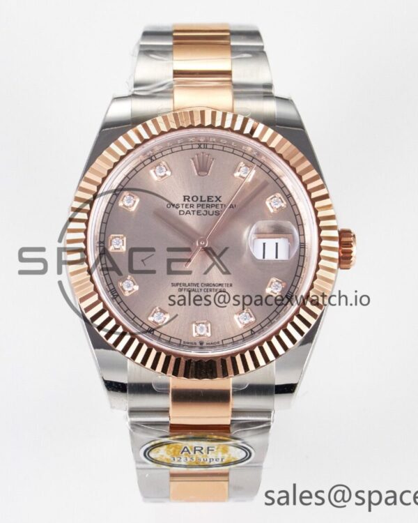 DateJust 41 126331 ARF reference-accurate 904L Steel RG Diamonds Dial on SS/RG Oyster Bracelet SH3235（Gain Weight） — custom-built watch