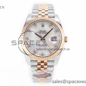 Datejust 126331 41mm 904L SS/RG Clean reference-accurate MOP Diamond Dial on Jubilee Bracelet VR3235 — custom-built watch
