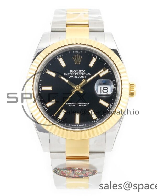 DateJust 41mm 126333 Clean Best Edition Black Stick Dial on Oyster Bracelet VR3235 — custom-built watch