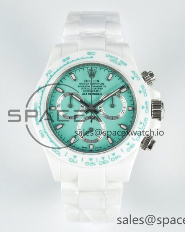 Daytona AET White Solid Ceramic Case and Bracelet Avocado Green Dial N6F reference-accurate DD4801 — custom-built watch