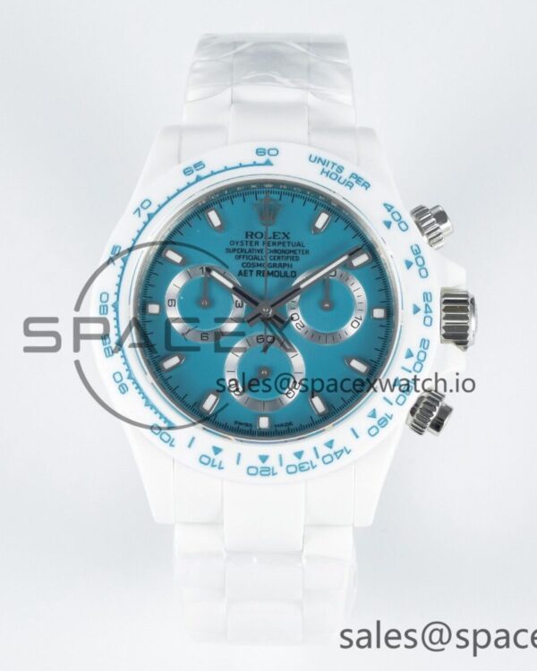 Daytona AET White Ceramic Case and Bracelet Tiffany Blue Dial N6F Best Edition SA4130 — custom-built watch