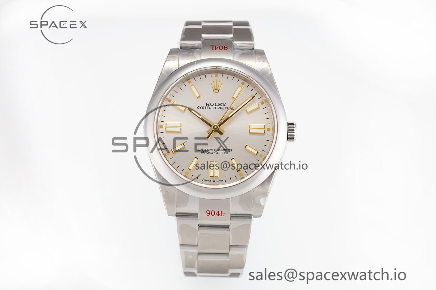Oyster Perpetual 41mm 124300 GMF reference-accurate 904L Steel Silver Dial on SS Bracelet VR3230 V2 — custom-built watch