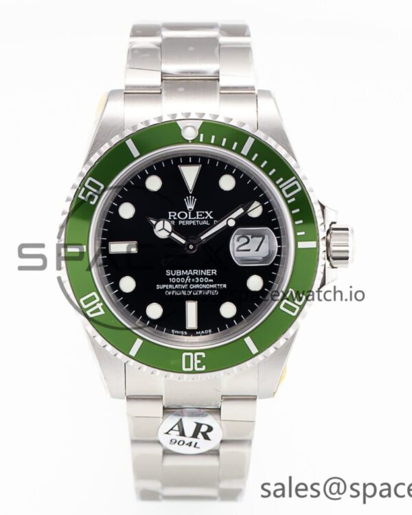 Submariner 16610 LV No Rehaut Engraving 904L Steel ARF reference-accurate on SS Bracelet SH3135 V2 — custom-built watch