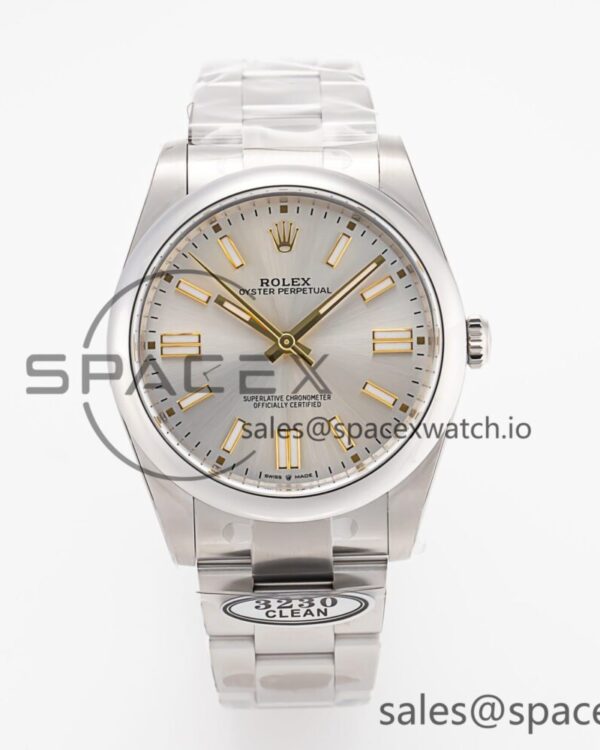 Oyster Perpetual 124300 41mm Clean reference-accurate 904L Steel Silver Dial VR3230 — custom-built watch