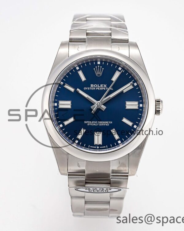 Oyster Perpetual 124300 41mm Clean reference-accurate 904L Steel Blue Dial VR3230 — custom-built watch