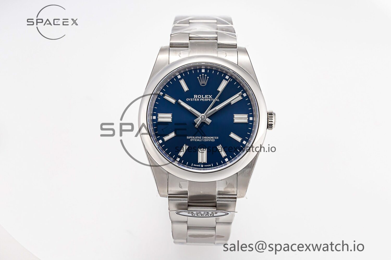 Oyster Perpetual 124300 41mm Clean reference-accurate 904L Steel Blue Dial VR3230 — custom-built watch