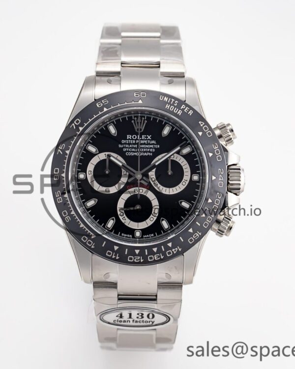 Daytona 116500 Clean reference-accurate 904L SS Case and Bracelet Black Dial SA4130 V2 — custom-built watch
