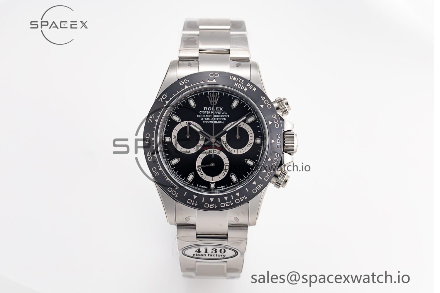 Daytona 116500 Clean reference-accurate 904L SS Case and Bracelet Black Dial SA4130 V2 — custom-built watch
