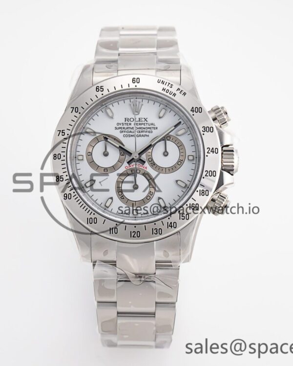 Daytona 116520 Clean reference-accurate 904L SS Case and Bracelet White Dial SA4130 V2 — custom-built watch