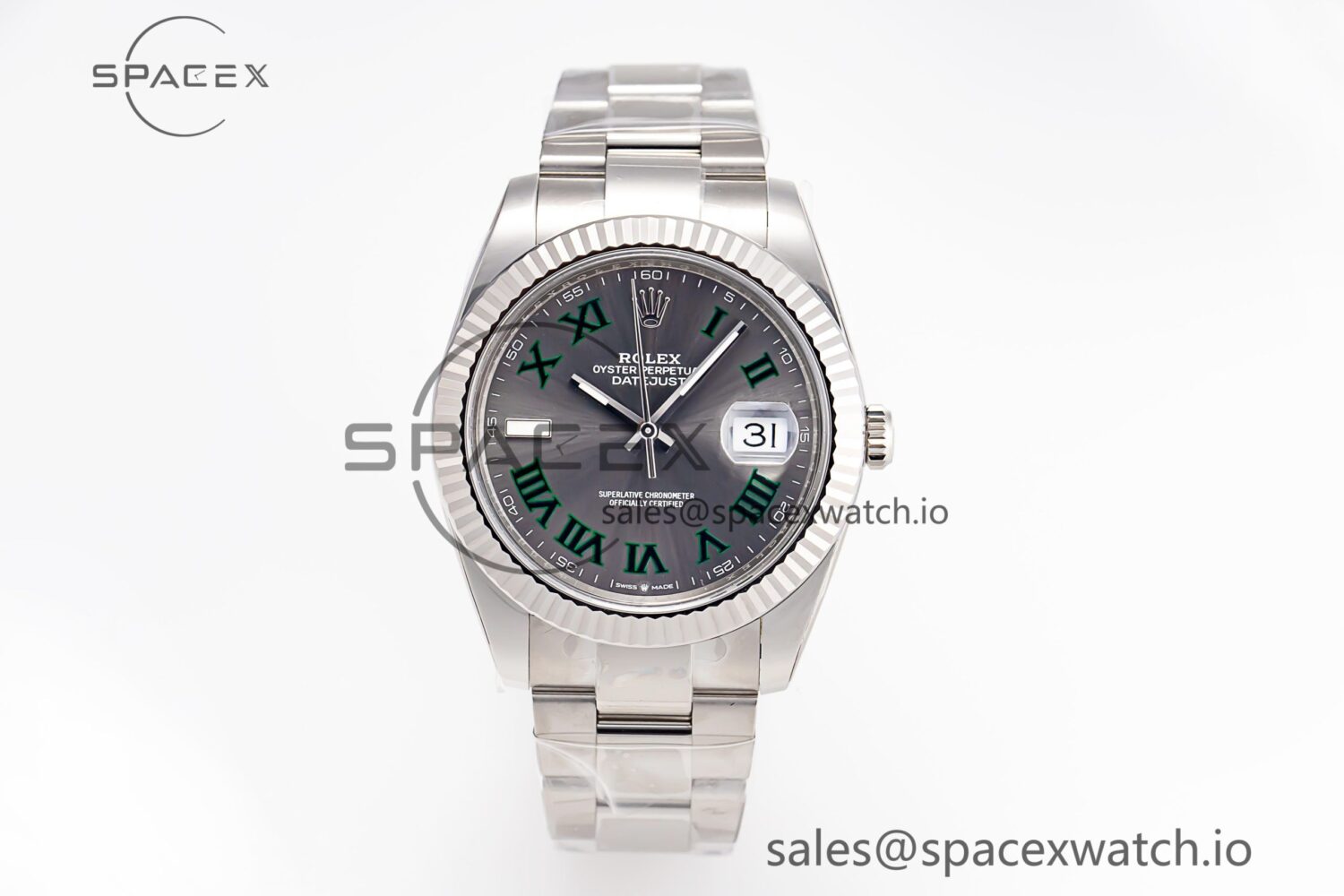 DateJust 41 126334 904L SS Clean Factory Best Edition Wimbledon Dial on Oyster Bracelet VR3235 — custom-built watch