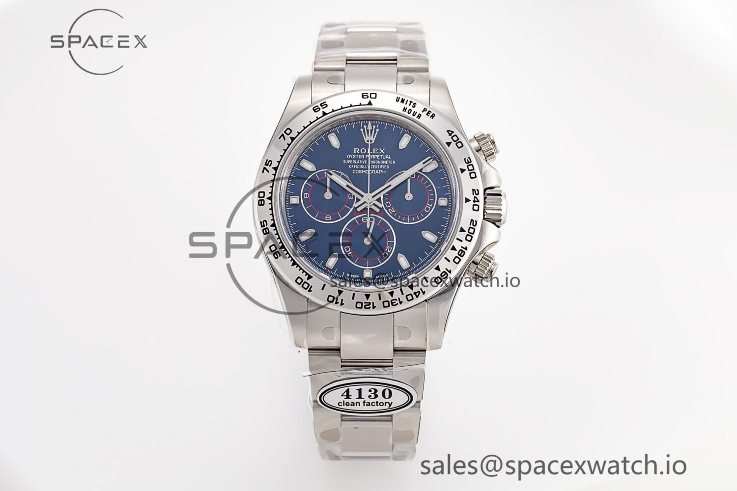 Daytona 116509 SS Clean reference-accurate Blue Dial on SS Bracelet SA4130 — custom-built watch