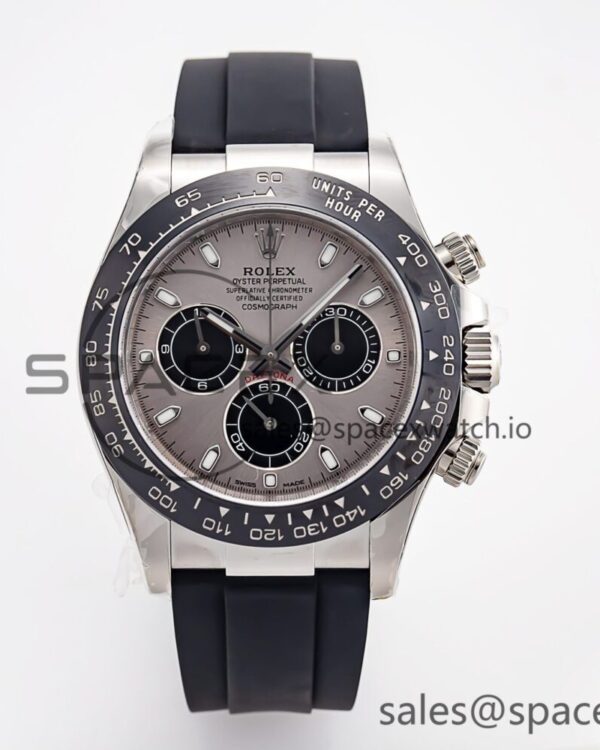 Daytona 116519 Clean Factory reference-accurate Grey Dial on Oysterflex Rubber Strap SA4130 — custom-built watch