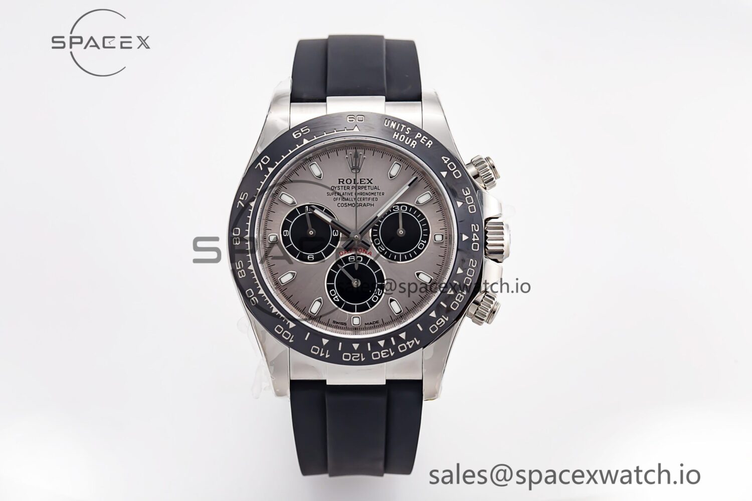 Daytona 116519 Clean Factory reference-accurate Grey Dial on Oysterflex Rubber Strap SA4130 — custom-built watch