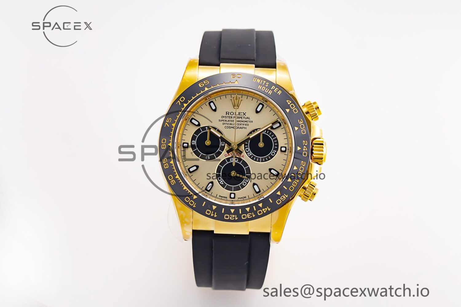 Daytona 116518 Clean Factory YG reference-accurate YG Dial on Oysterflex Rubber Strap SA4130 — custom-built watch