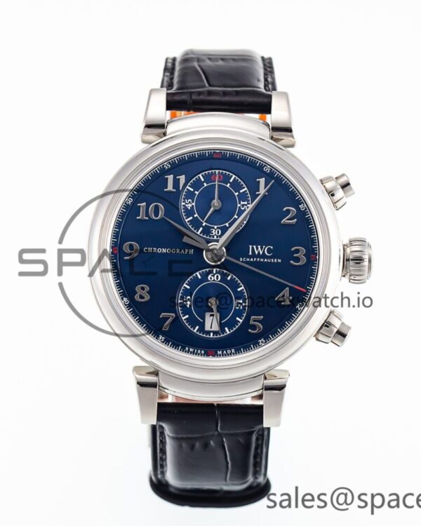 Portugieser Chrono Classic 42 IW390406 APSF reference-accurate Blue Dial Blue Hand on Black Leather Strap A7750 — custom-built watch