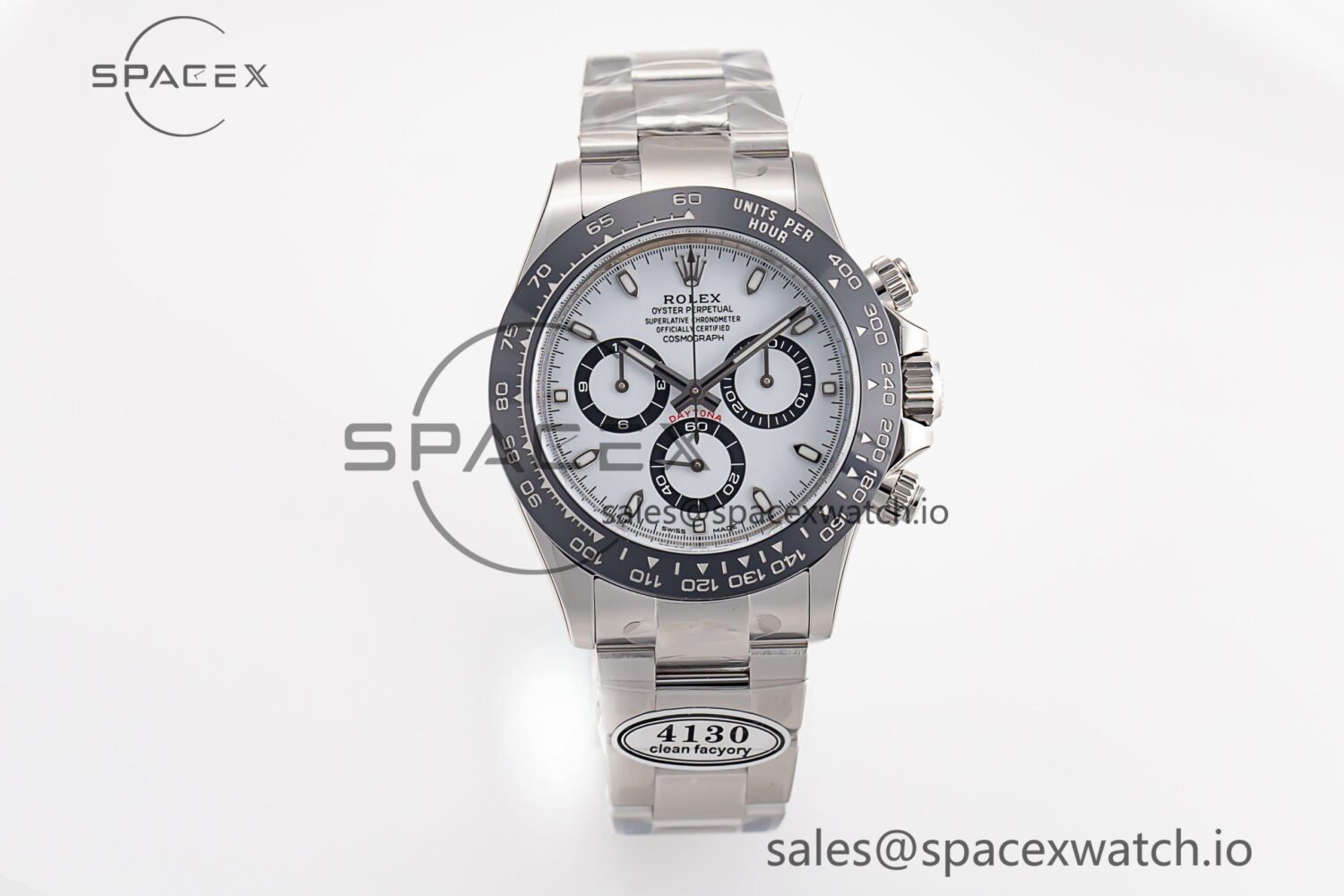 Daytona 116500 Panda Clean Factory reference-accurate 904L SS Case and Bracelet White Dial SA4130 — custom-built watch