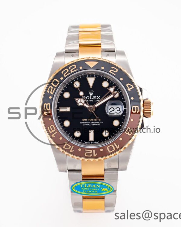 GMT-Master II 126711 CHNR Black/Brown Ceramic Clean Factory Best Edition on SS/RG Bracelet DD3285 — custom-built watch
