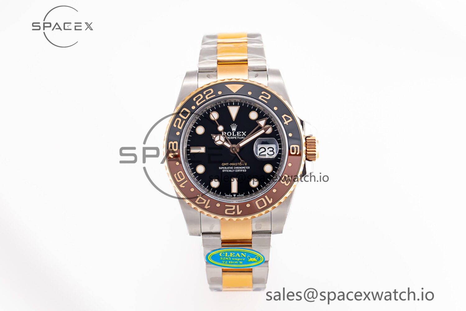 GMT-Master II 126711 CHNR Black/Brown Ceramic Clean Factory Best Edition on SS/RG Bracelet DD3285 — custom-built watch